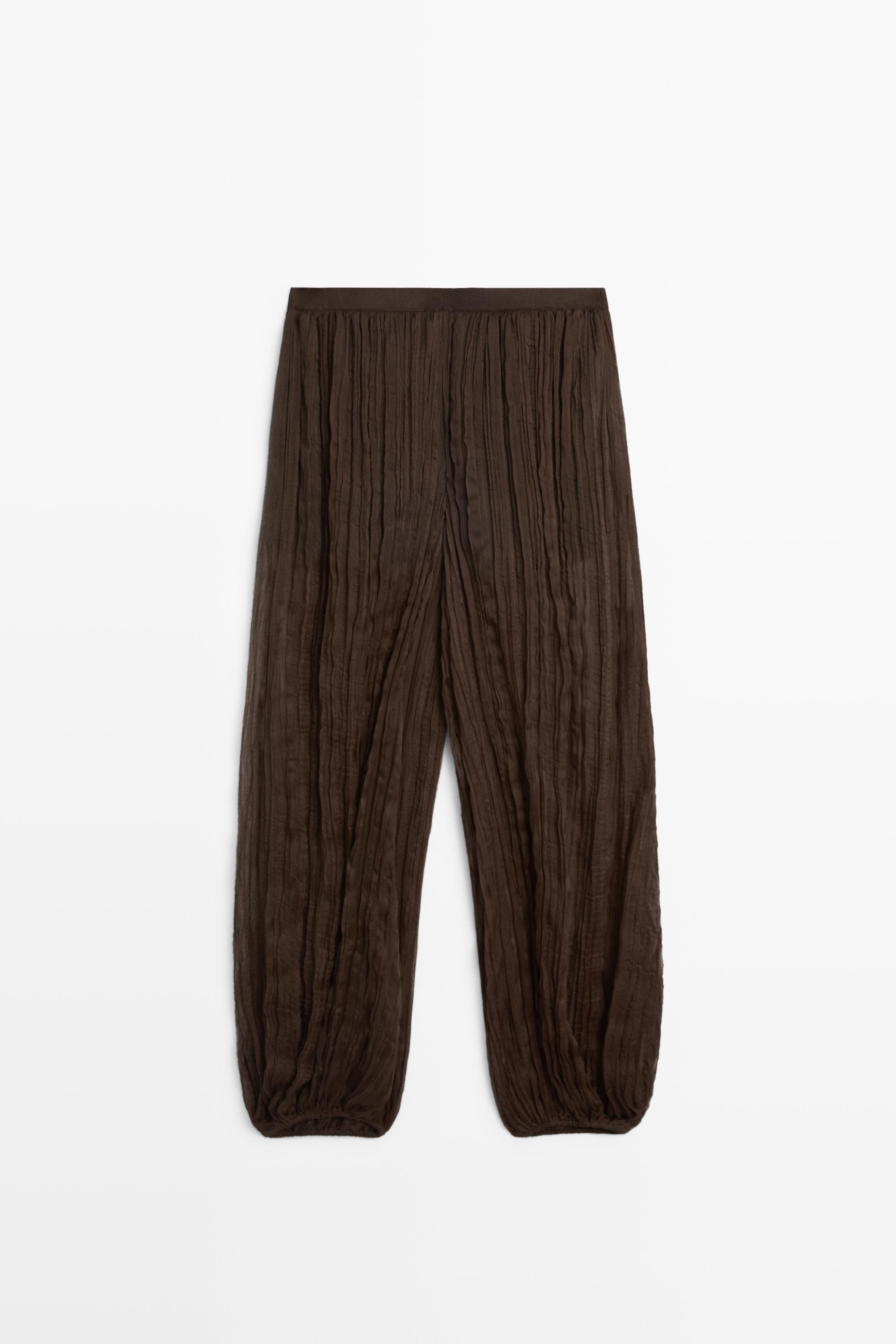 Total look flowing pants — Brown