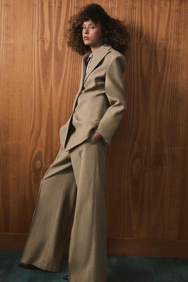 BLAZER JUSTO COM LÃ ZW COLLECTION - Bege da Zara