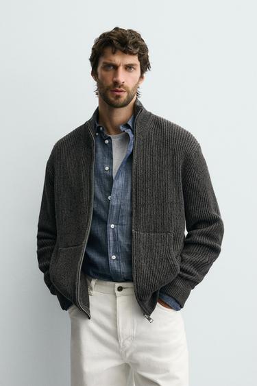 VESTE RETORS ZIPPÉE - Marron / Taupe de Zara - Image 1