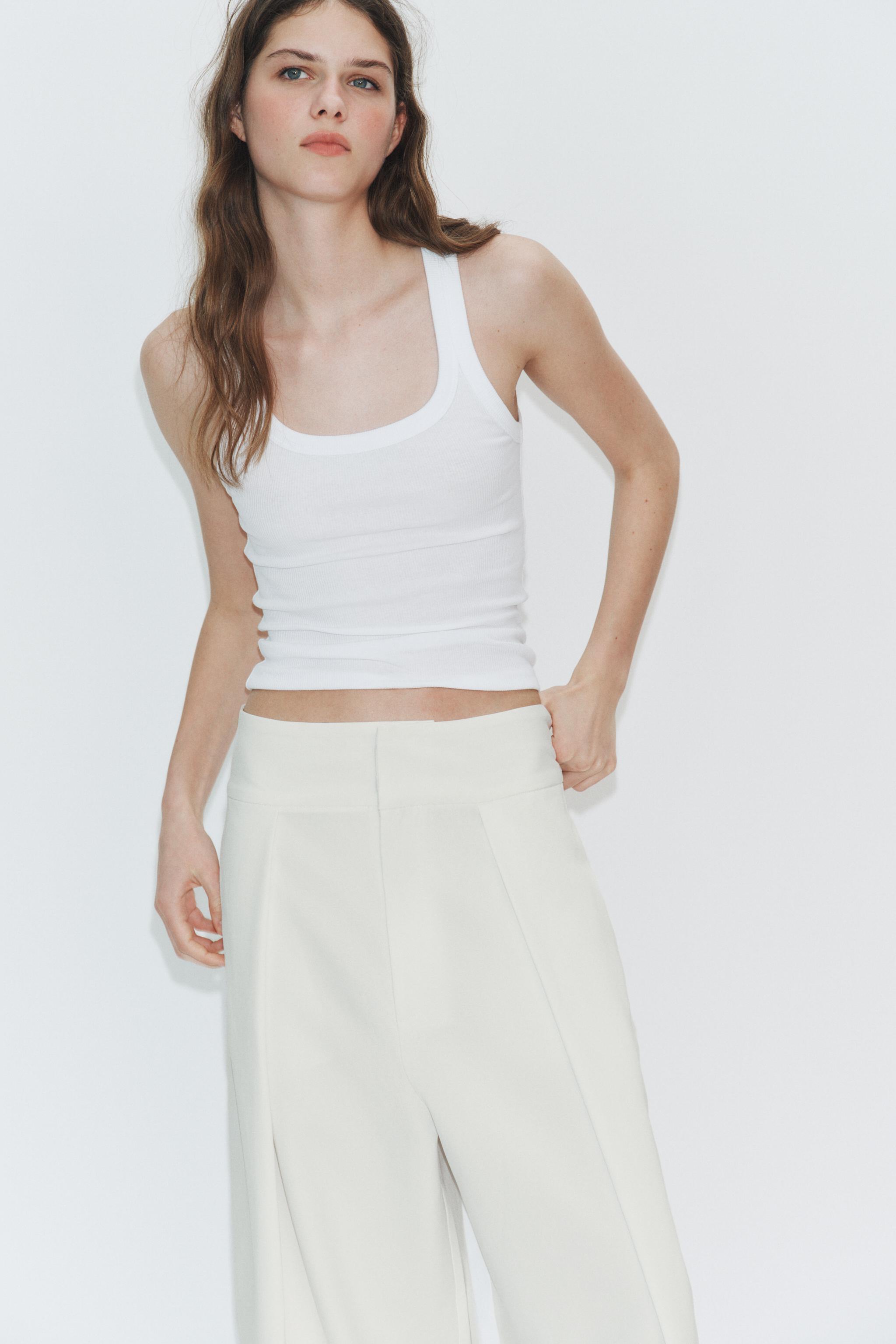 PLEATED BALLOON PANTS — Ecru