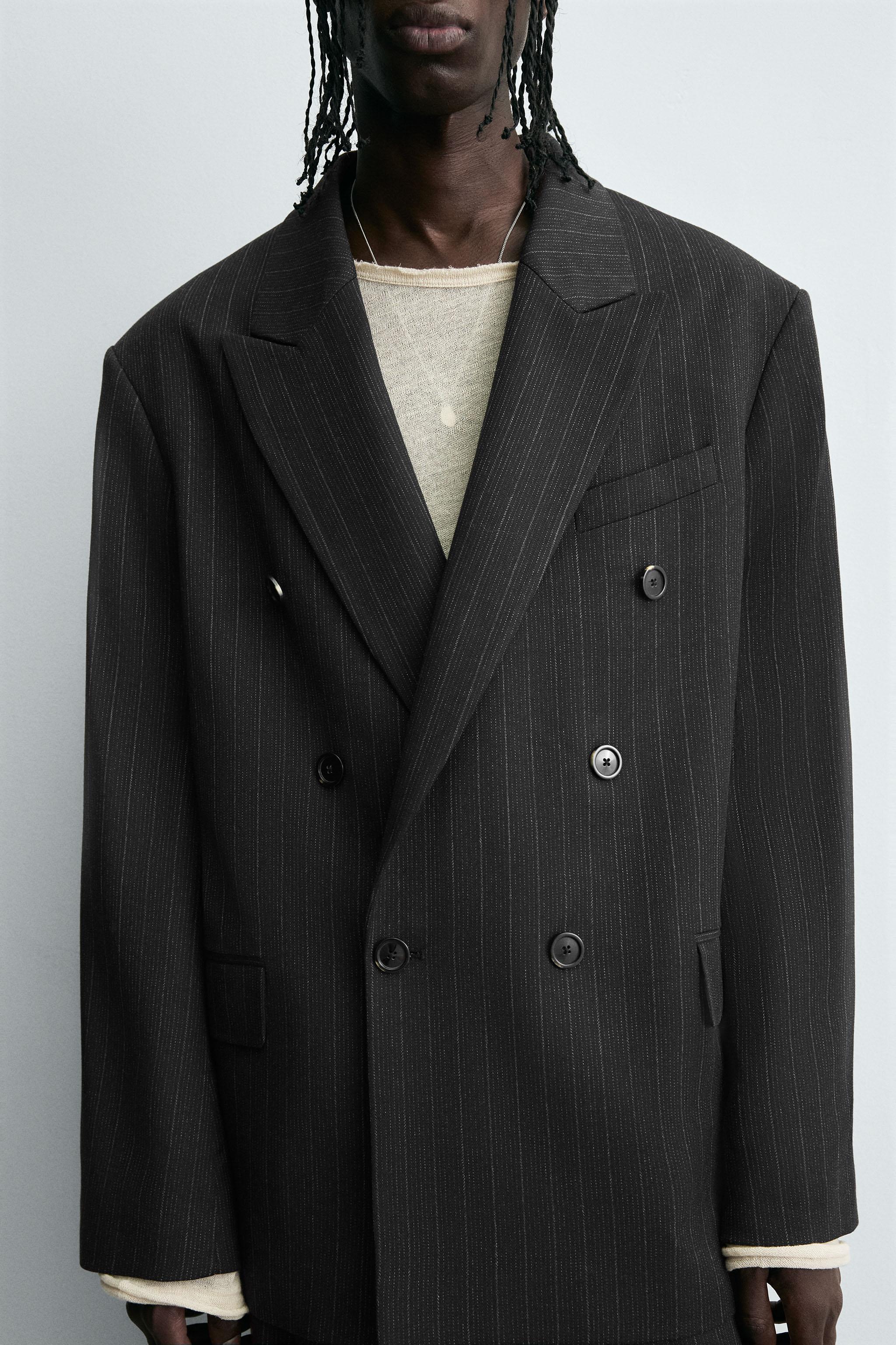 ダブルブレスト ストライプ柄スーツブレザー - ストライプ | ZARA