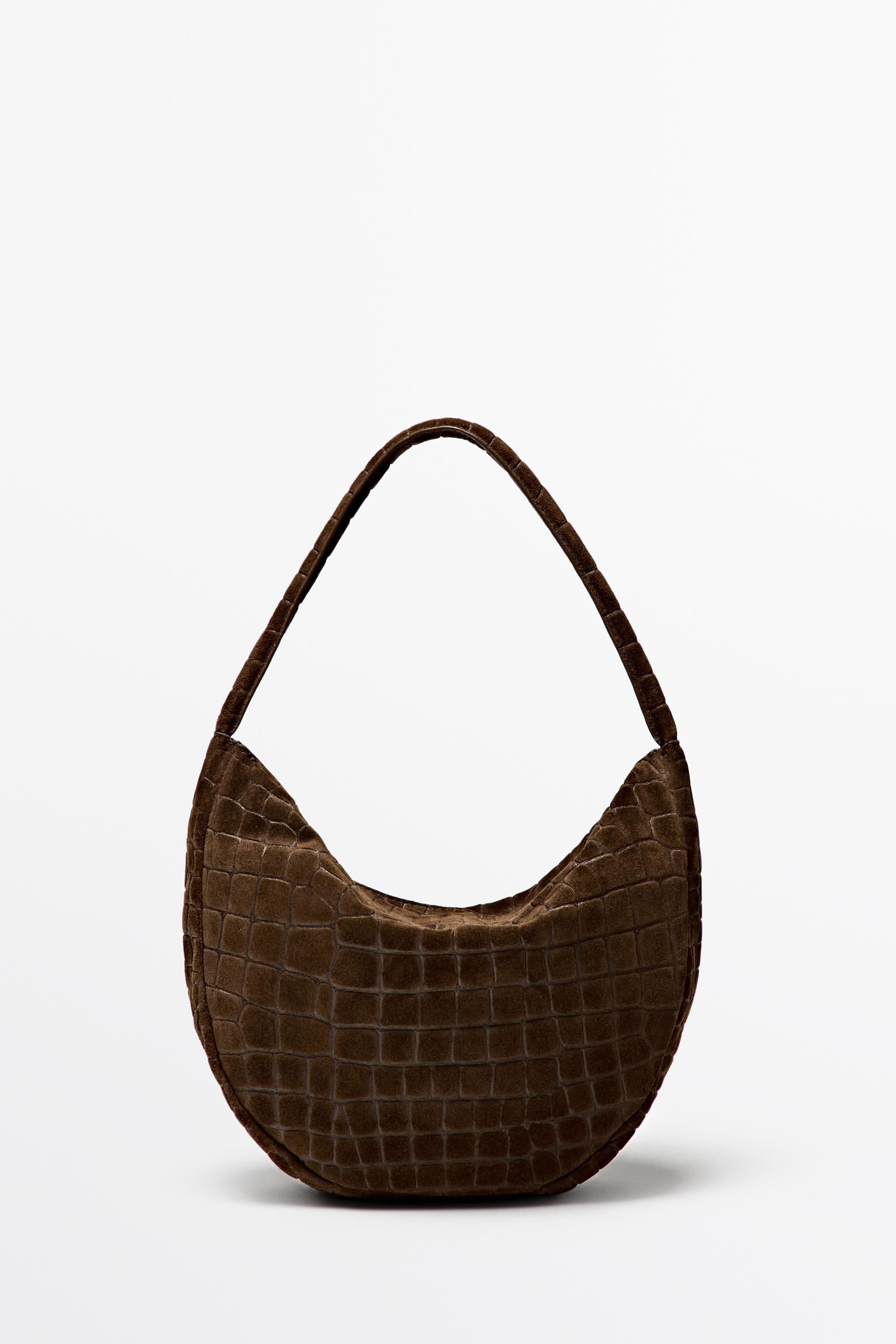 Split suede leather slouchy mini bag