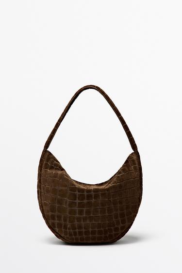 Zara Split suede leather slouchy mini bag - Leather - Image 0