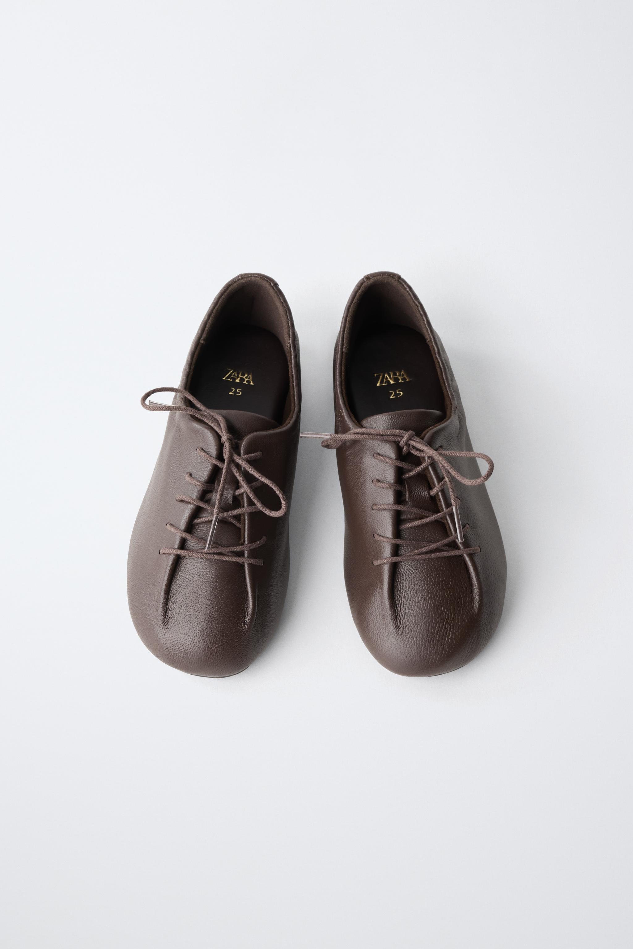 レザー ダービーシューズ - ブラウン | ZARA Japan / 日本