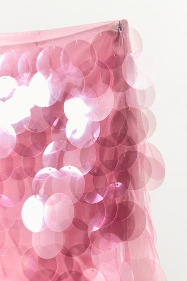MINI JUPE PAILLETTES - Rose de Zara - Image 9