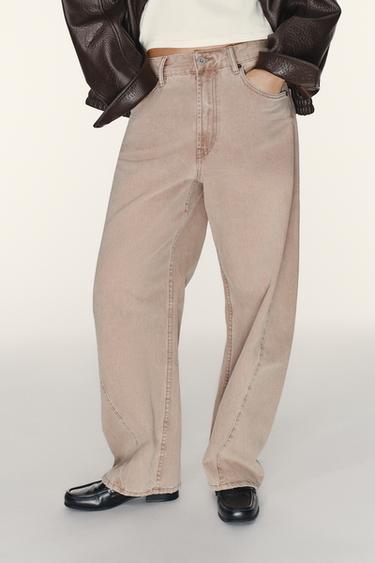 JEANS TRF BAGGY BALLOON ΜΕΣΑΙΑ ΜΕΣΗ - Ξεθωριασμένο ροζ του Zara