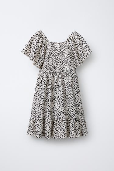 SMALL FLORAL PRINT DRESS - Ecru / Black by Zara - Image 1