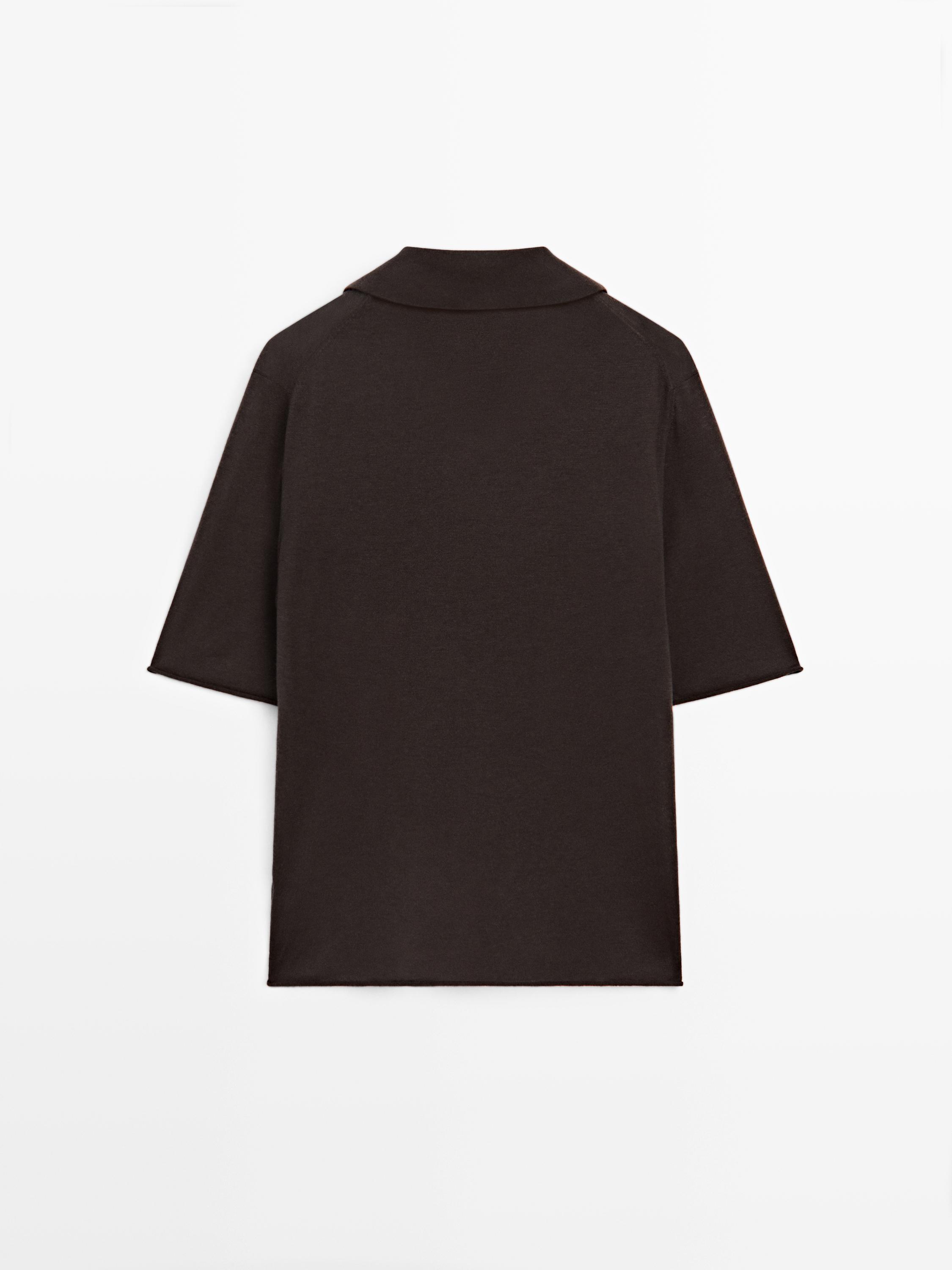 Oversize silk and wool blend knit sweater