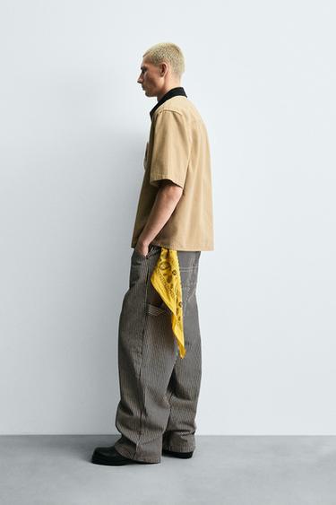 BAGGY FIT STRIPED CARPENTER TROUSERS - Blue by Zara - Image 3