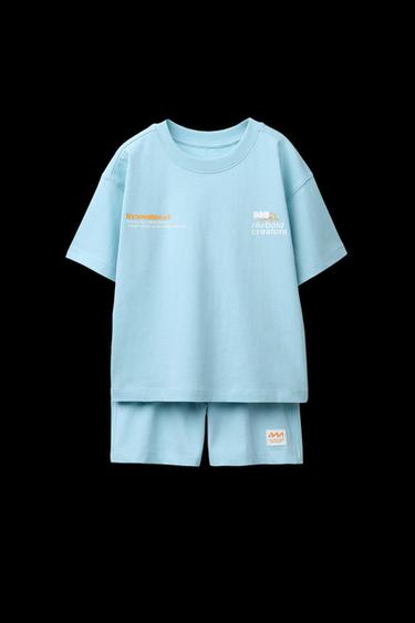 6-14 JAHRE/ SCHLAFANZUG MIT TEXTPRINT - Hellblau von Zara
