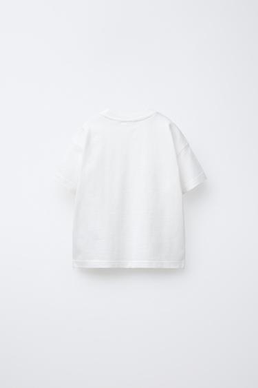 T-SHIRT UNI À POCHE - Blanc de Zara - Image 2