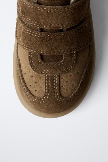 LINED LEATHER HIGH-TOP SNEAKERS - Brown by Zara - Image 3
