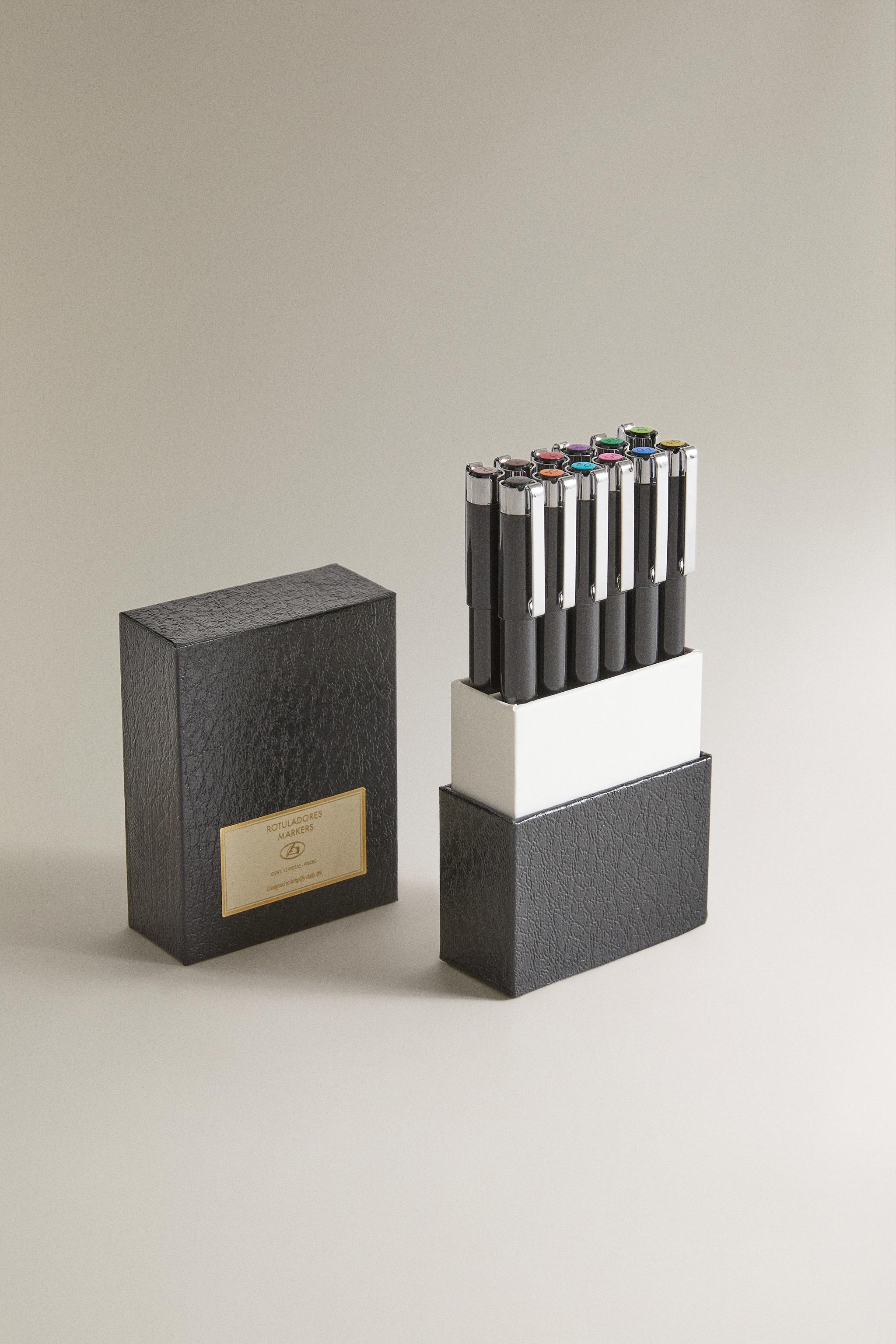 FINE-TIP MARKER PACK (PACK OF 12) — Black