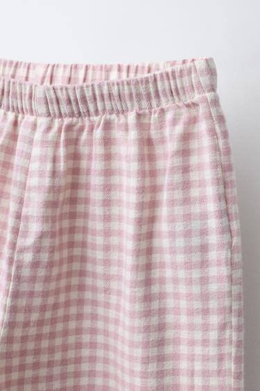 AGES 6-14 / FLANNEL GINGHAM PYJAMAS - Pink by Zara - Image 6