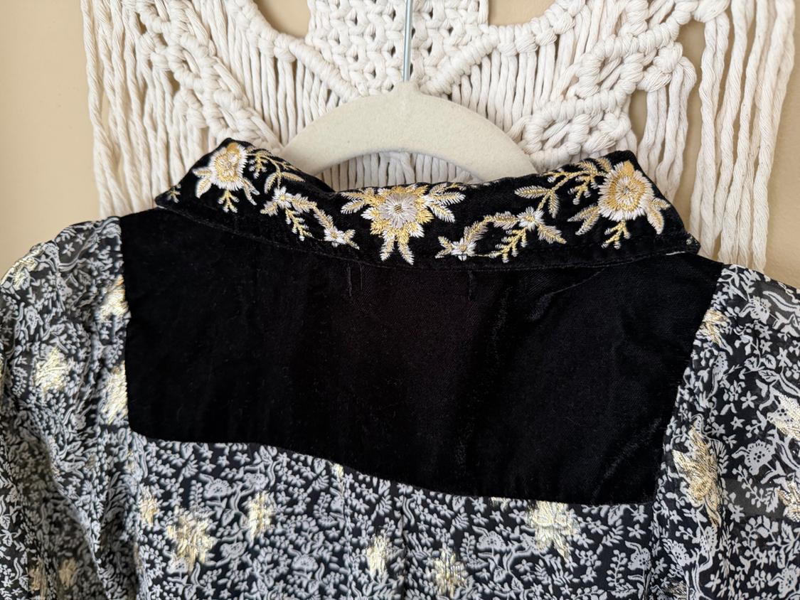 SPARKLY VELVET EMBROIDERED DRESS - Image 5