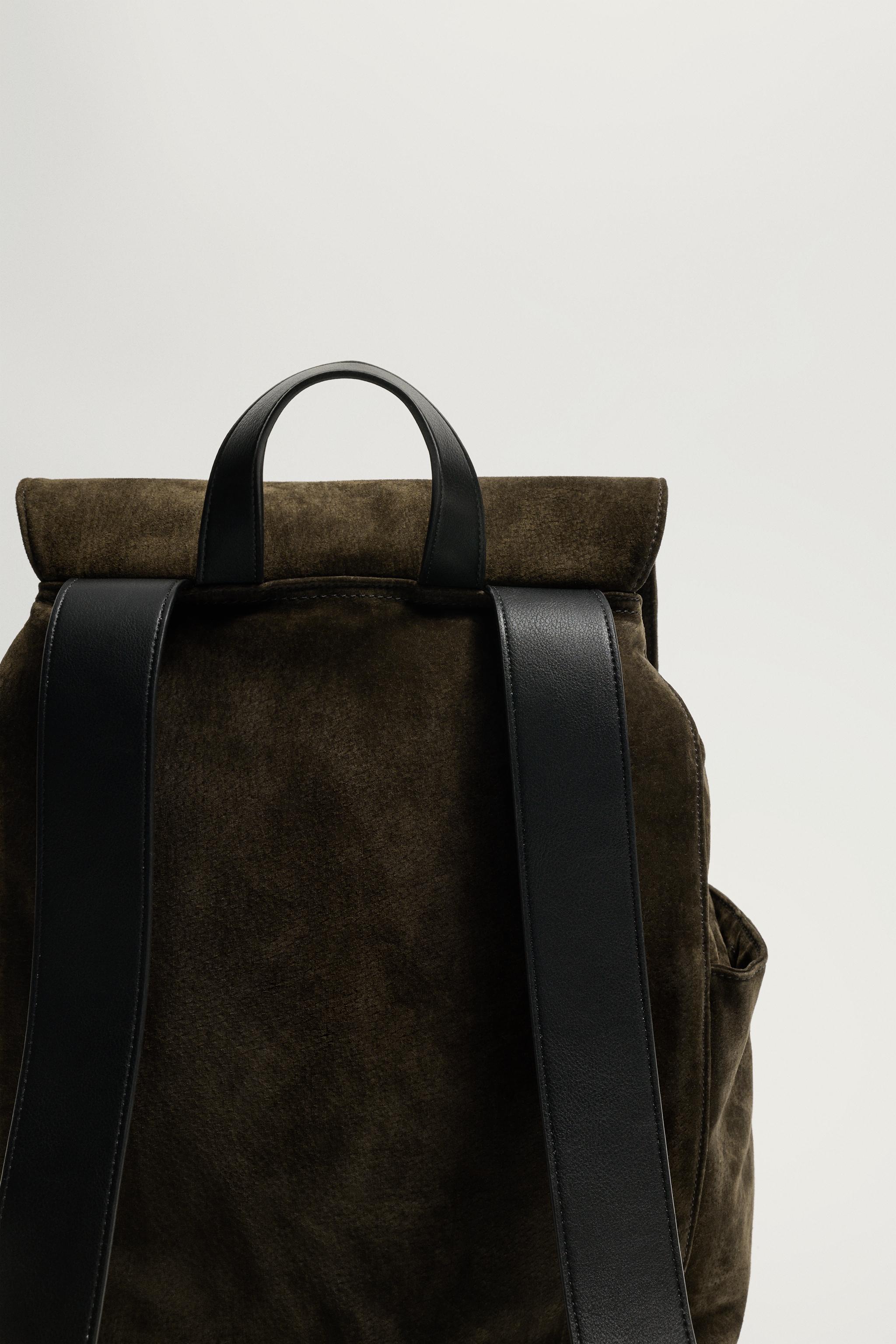 LEATHER FLAP BACKPACK
