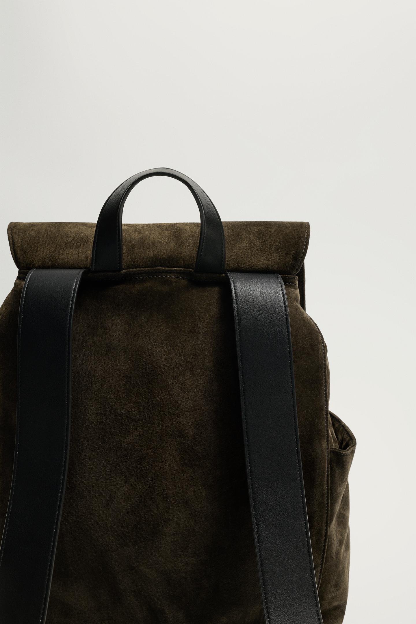 Рюкзак Zara Leather Flap, цвет: Коричневый — фото 6