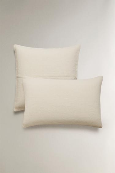 CUSHION COVER WITH STITCHING - Ecru by Zara - Image 0