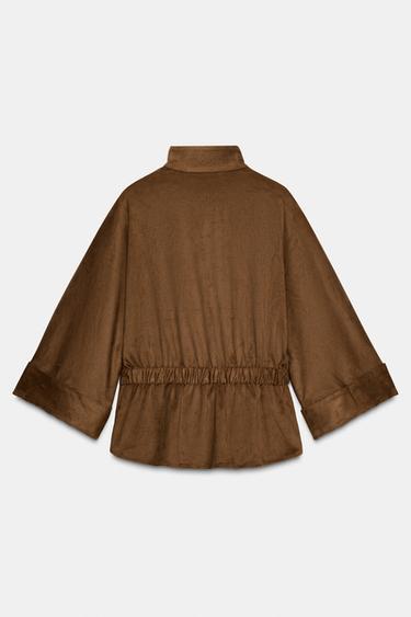 CHEMISE SAFARI EFFET DAIM - Marron clair de Zara - Image 5