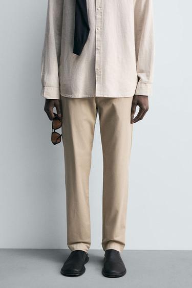 Zara SLIM FIT CHINO PANTS - Beige