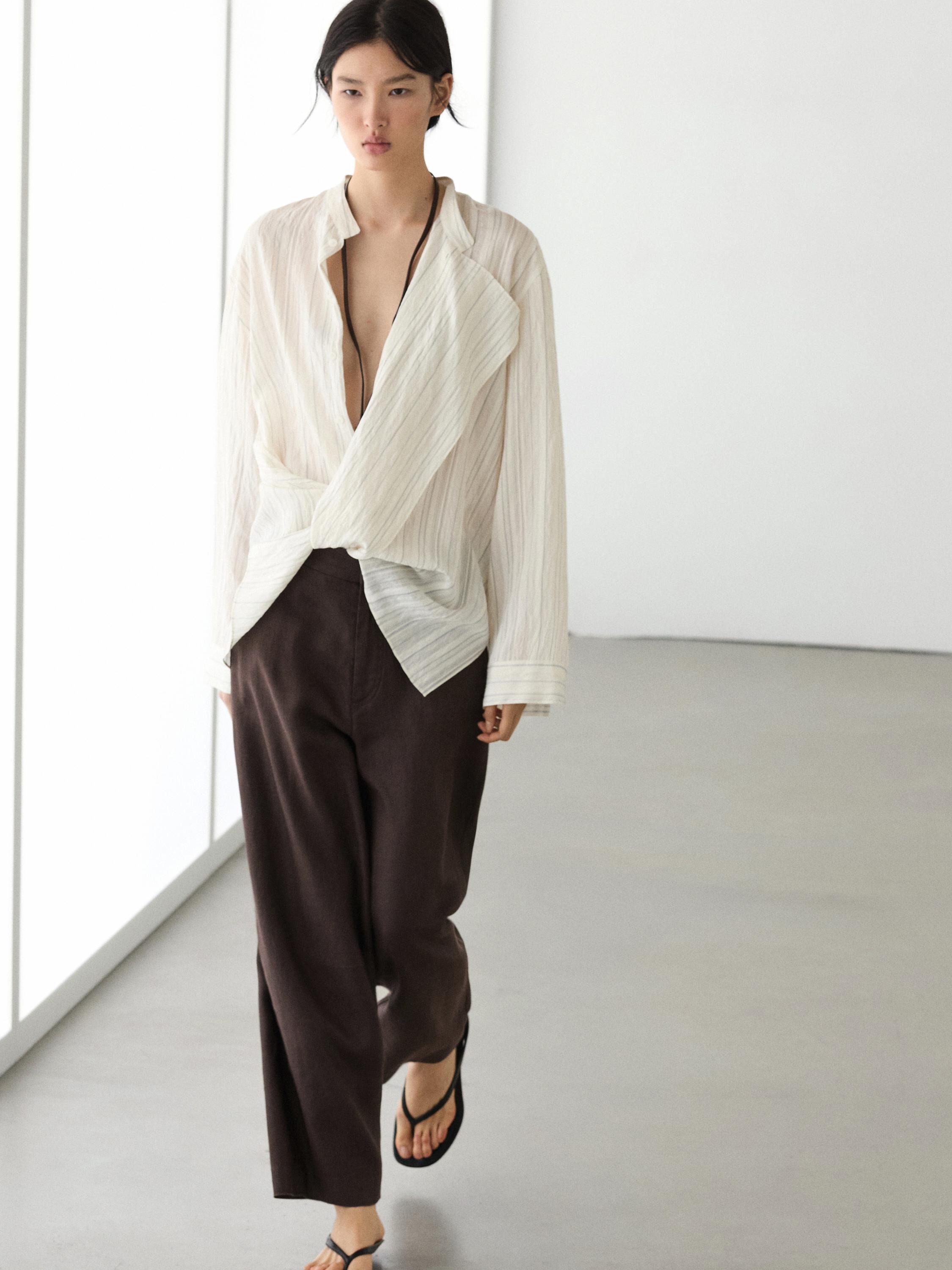 Flowing 100% linen trousers
