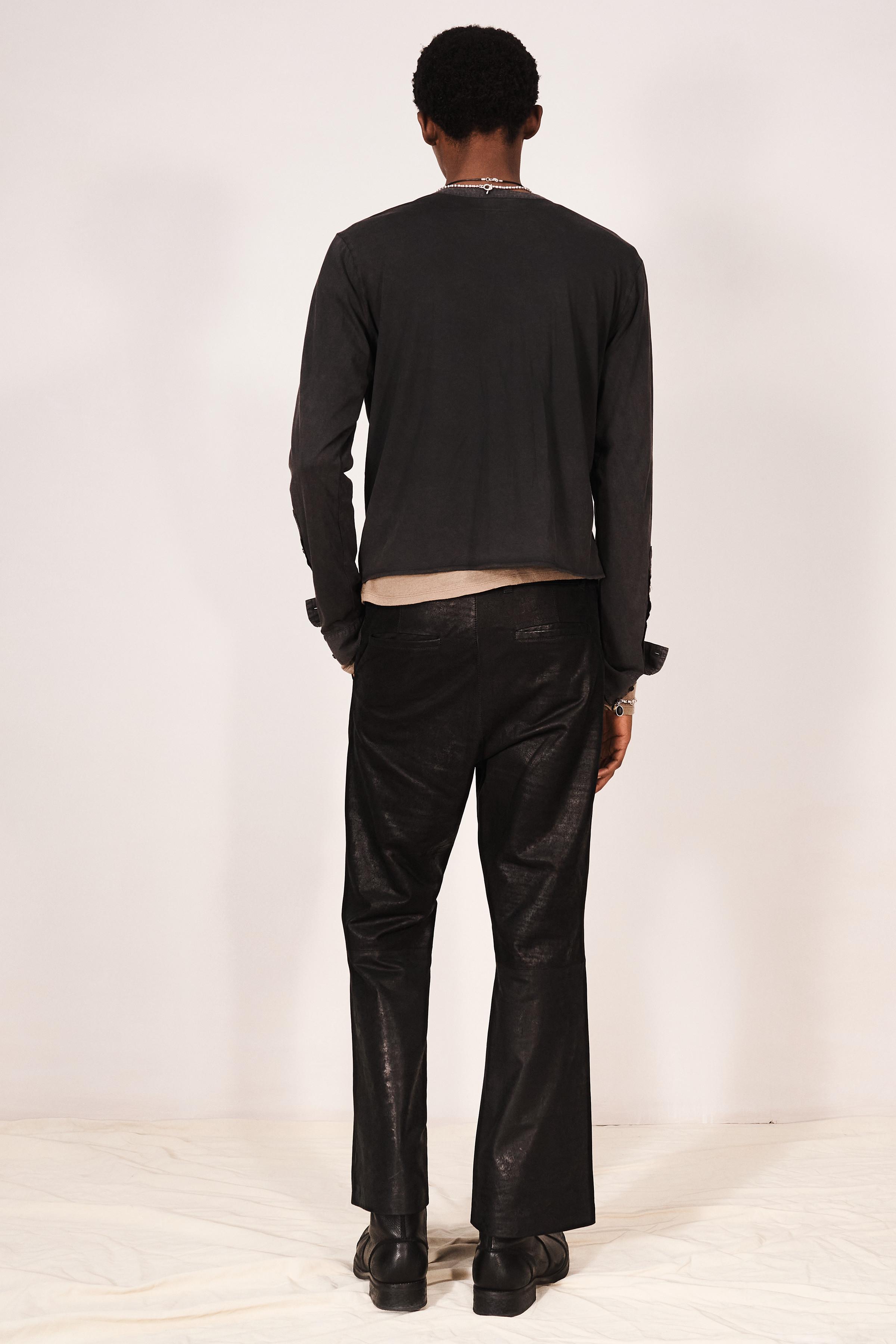PANTALON FLARE CROPPED FIT CUIR