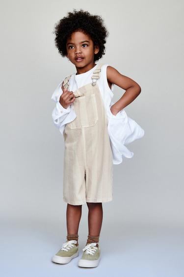 PETO CORTO SARGA RAYAS - Beige claro de Zara