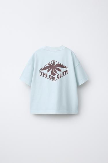LOGO PRINT T-SHIRT - Aquamarine by Zara - Image 1