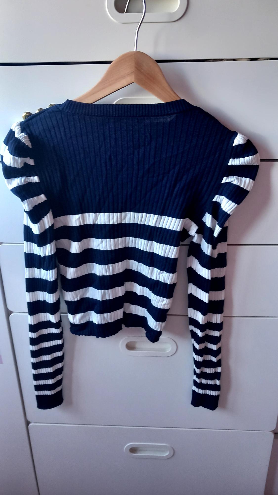 STRIPED PUFF SLEEVE SWEATER - Image 2