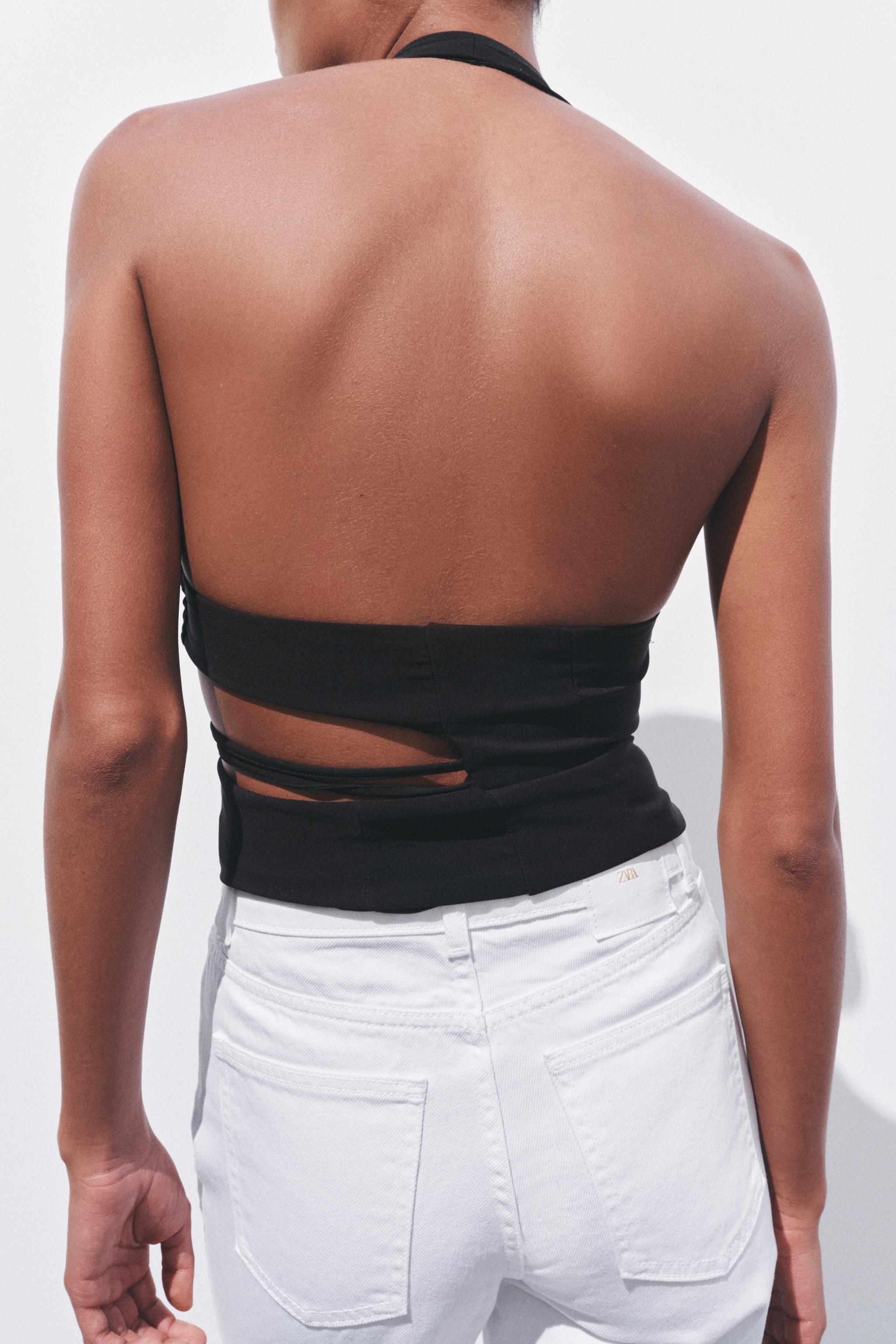 CUT OUT HALTER TOP - Black | ZARA United States CUT OUT HALTER TOP - Black | ZARA United States