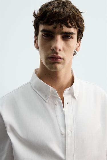REGULAR FIT TEXTURED SHIRT - White by Zara - Image 5