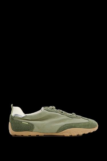 CONTRAST RUNNING SNEAKERS - Khaki Green by Zara