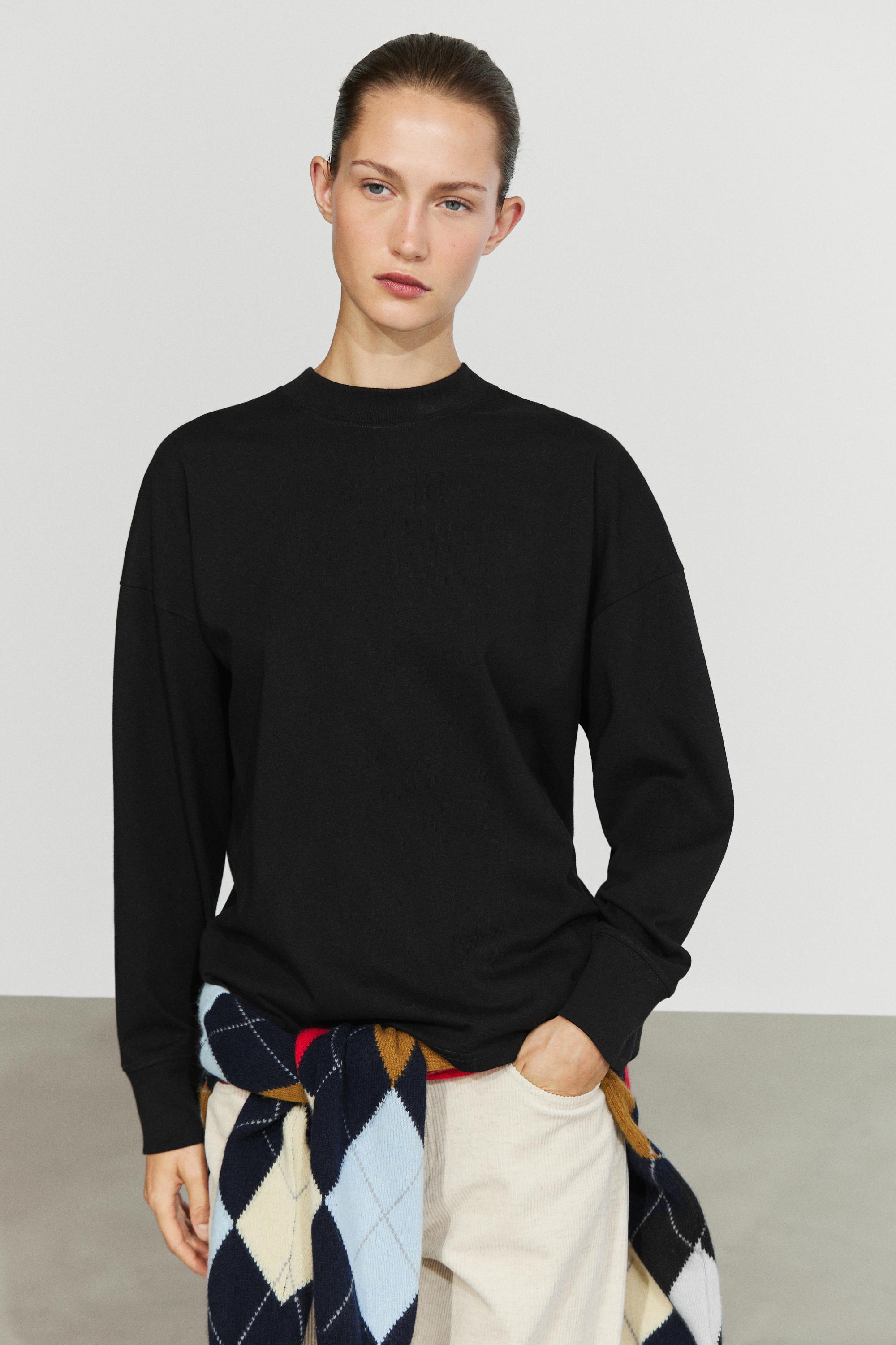 Long sleeve round neck T-shirt