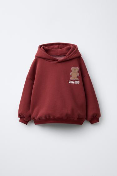SUDADERA CAPUCHA OSO - Granate oscuro de Zara - Imagen 0