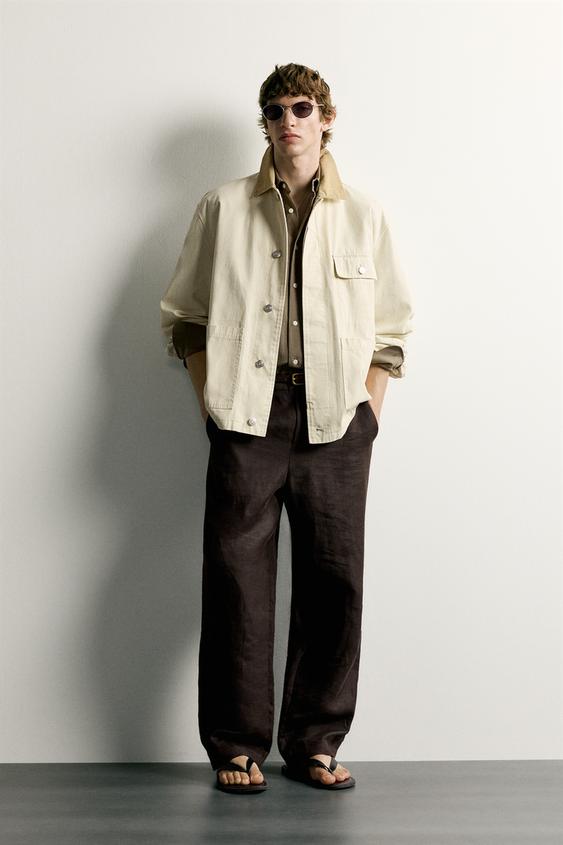 RELAXED FIT JACKET WITH CONTRAST COLLAR - Butter by Zara - Image 0