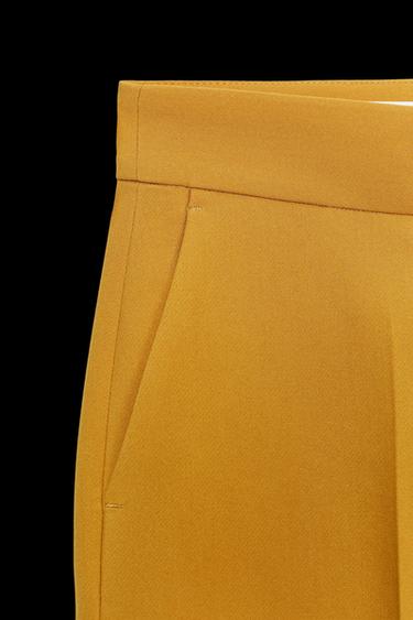 Zara HIGH-WAISTED SLIM PANTS - Mustard