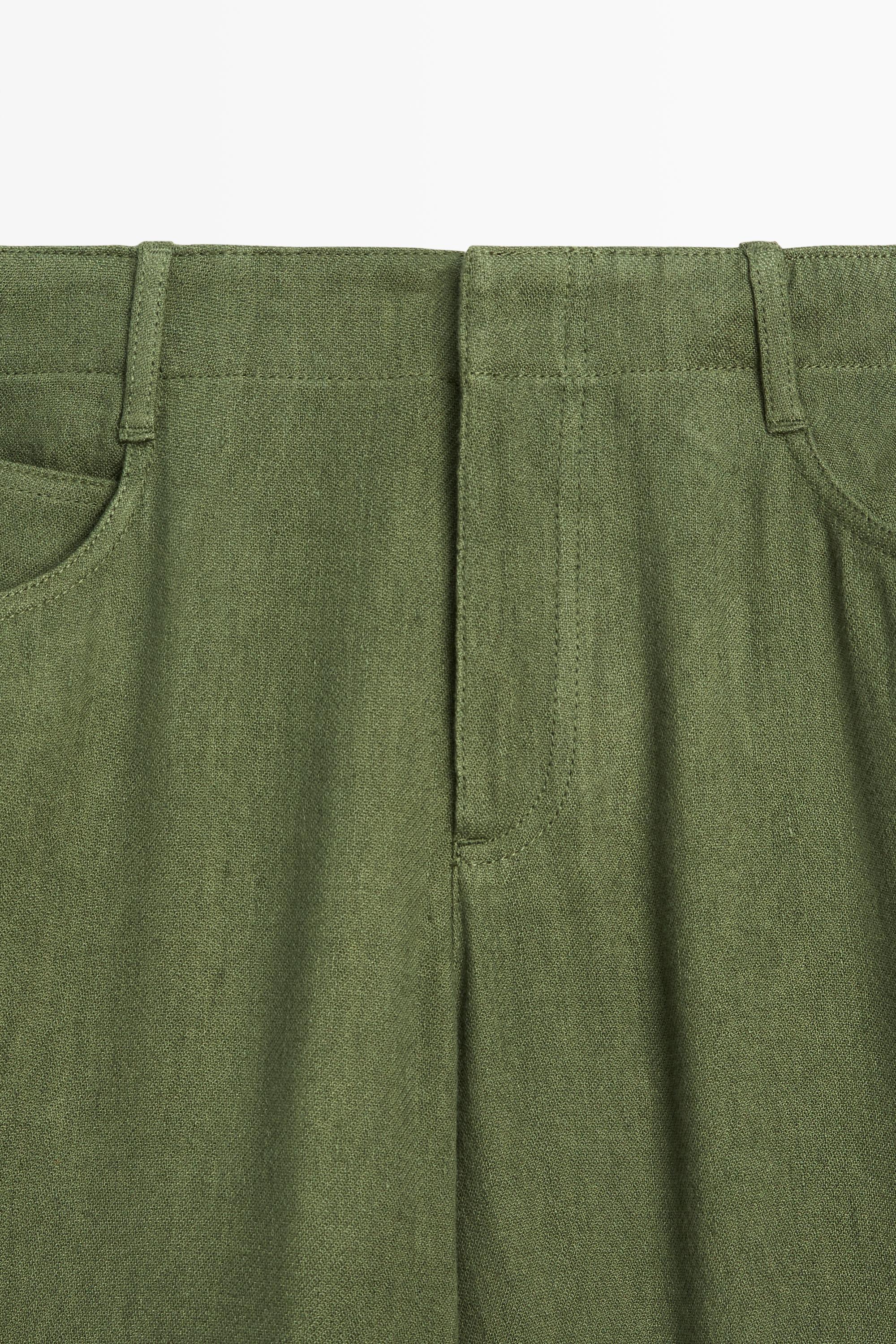 Straight linen blend pants