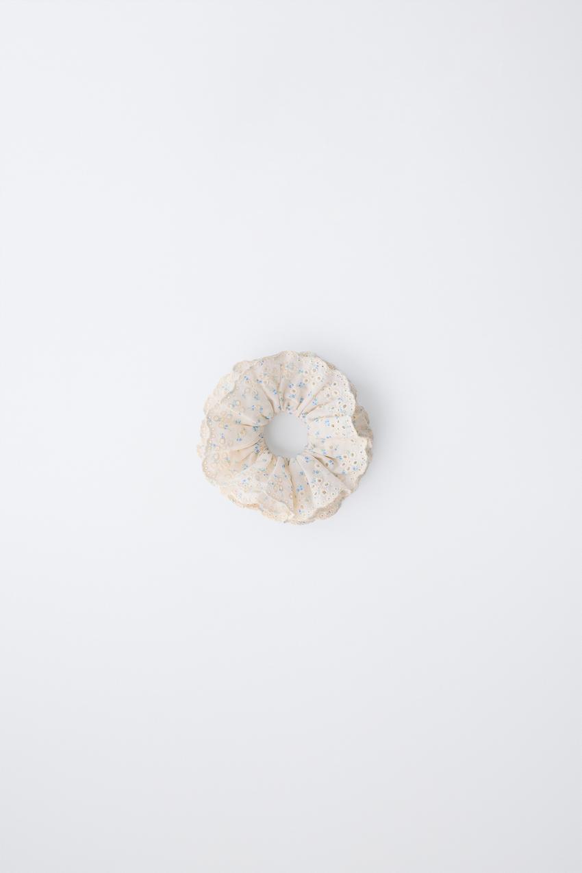 FLORAL CUT-OUT HAIR TIE - Ecru | ZARA United States display picture 3