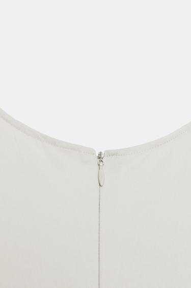 ZW COLLECTION POPLIN PLEATED DRESS - Light grey by Zara - Image 5