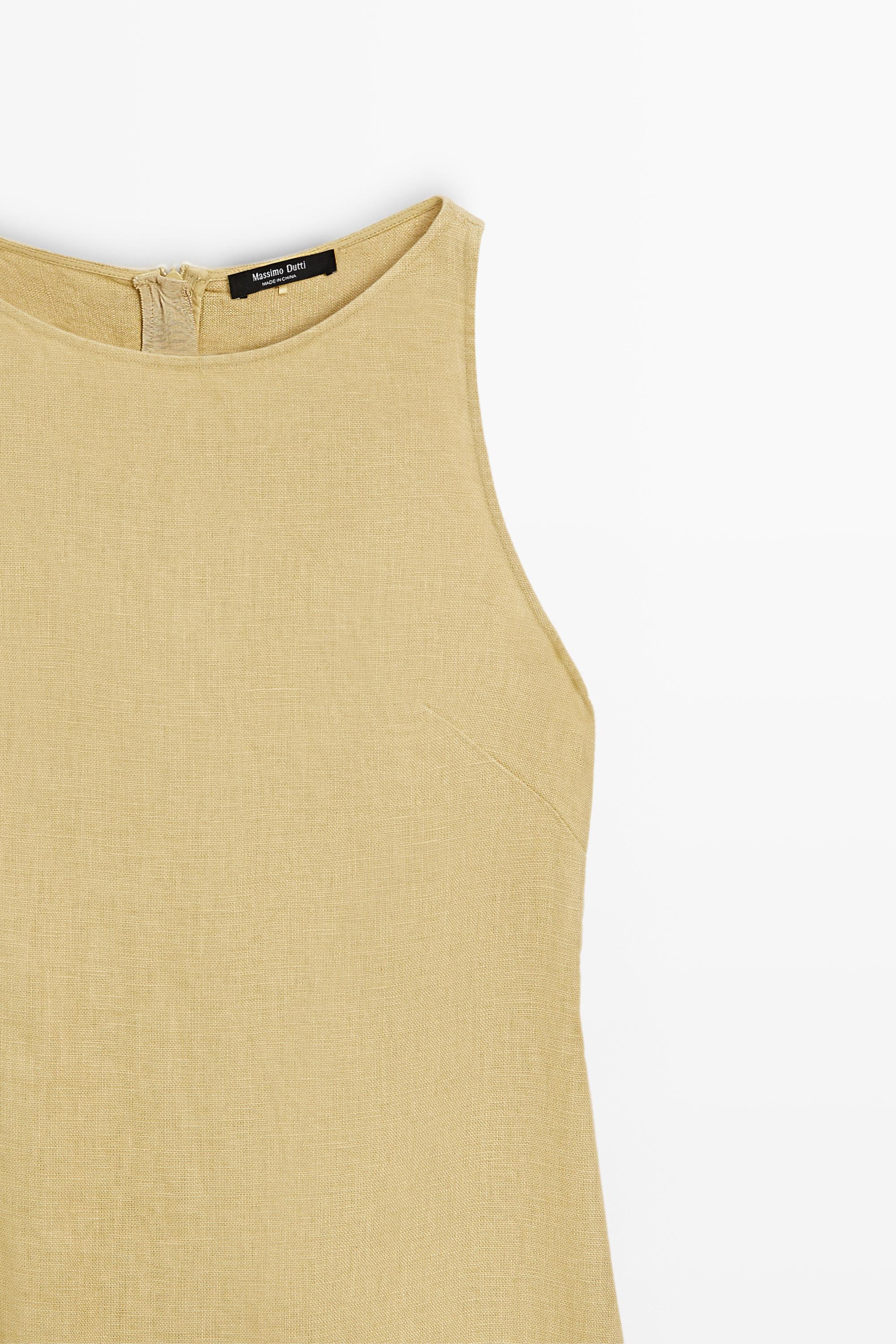 Linen halter midi dress