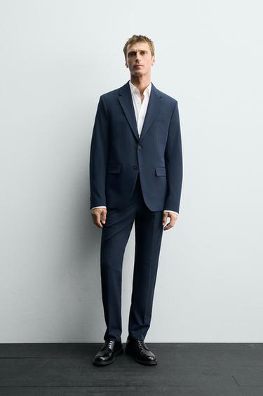 Zara UDOBNE PANTALONE OD ODELA – plavkasta