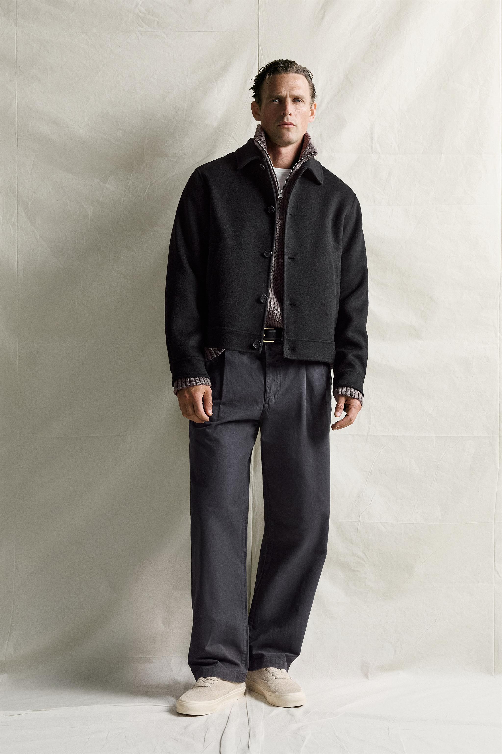 100% WOOL CROPPED FIT JACKET