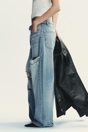 JEAN TAILLE MOYENNE TRF CEINTURE PLIÉE - Bleu clair de Zara - Image 3
