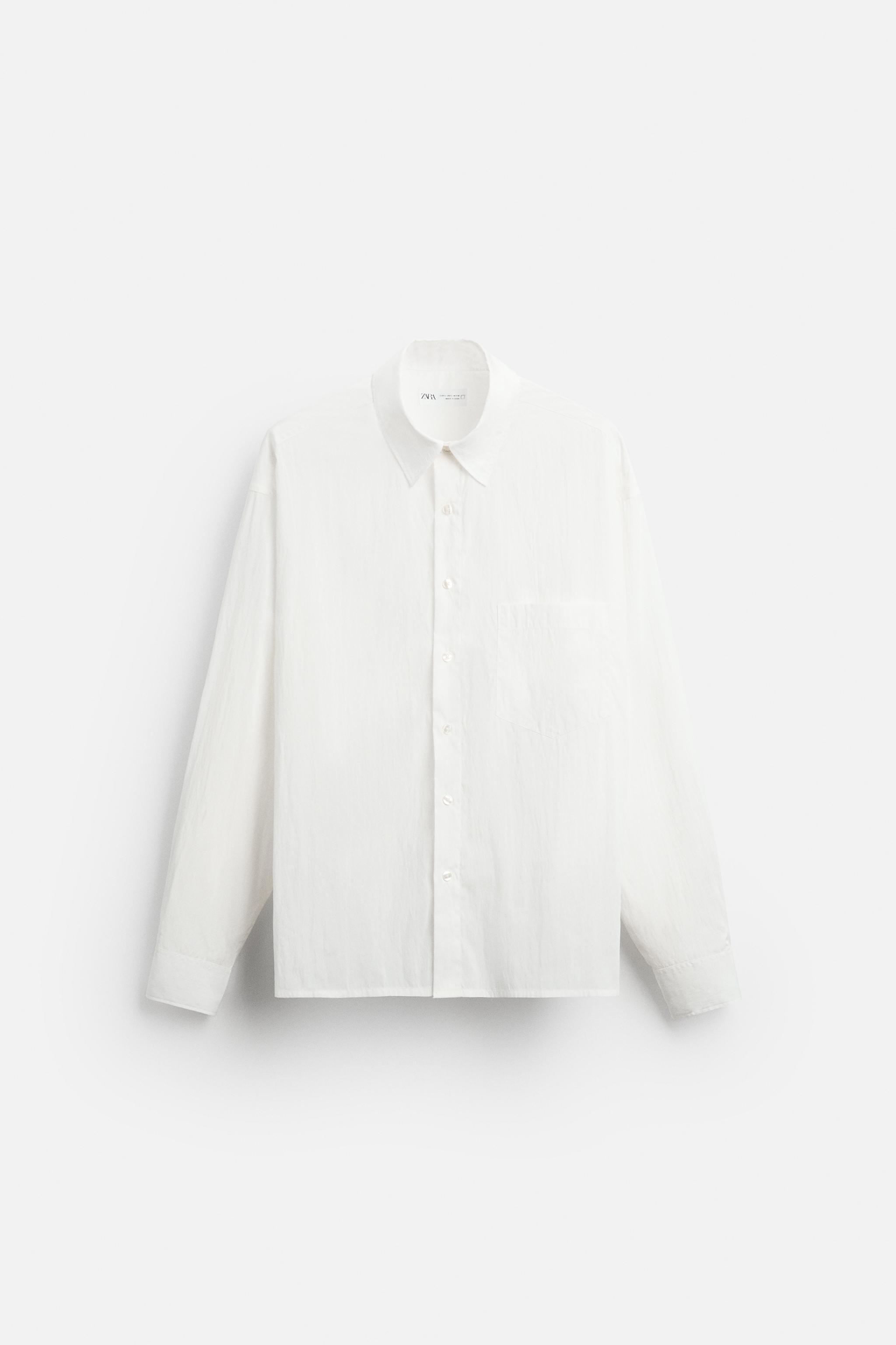 NWT. Zara White Flowy Shirt. Size deals S.