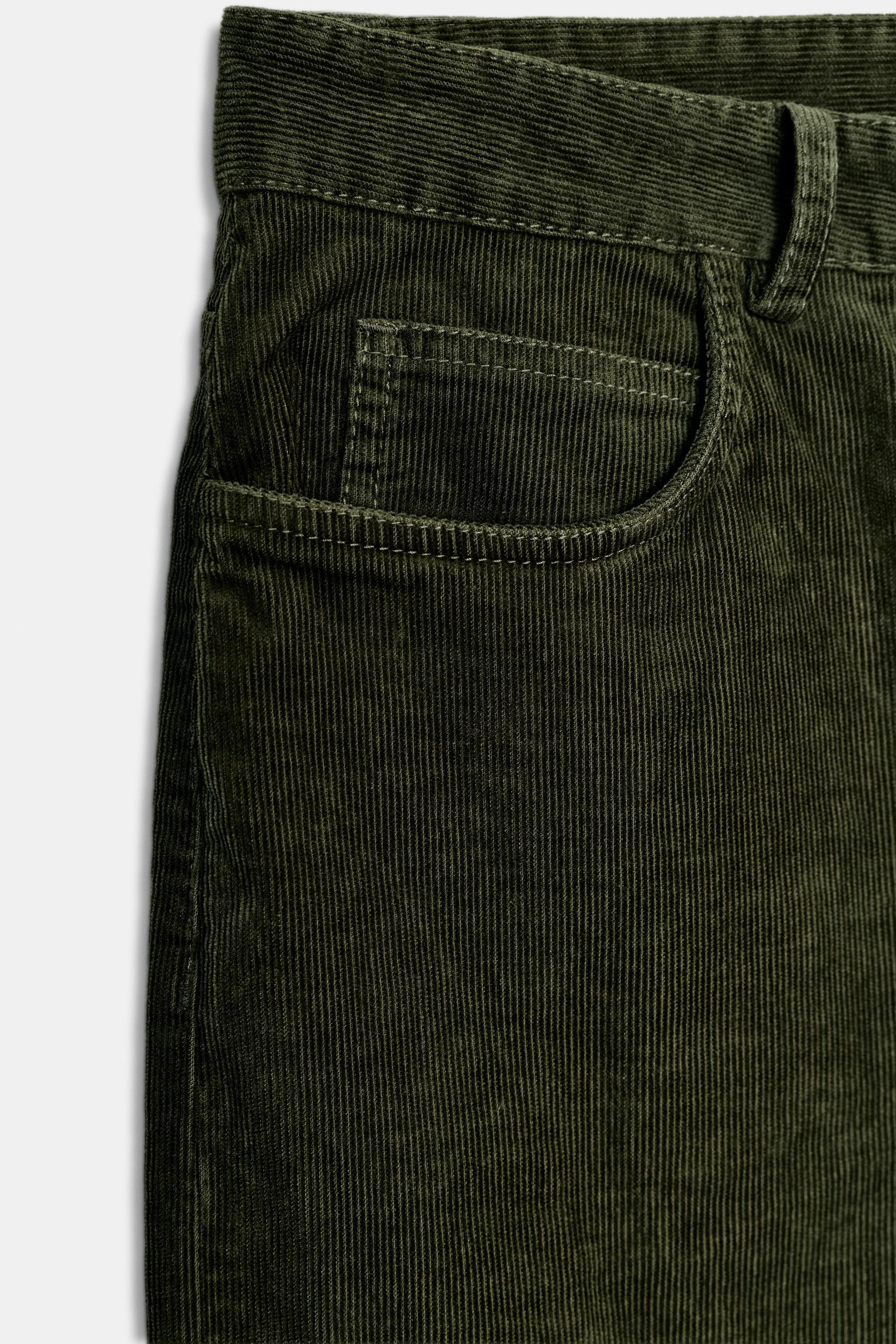 ZW COLLECTION CORDUROY TROUSERS - Mid-green | ZARA South Africa