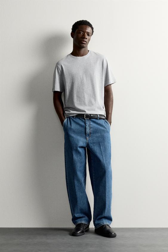 T-SHIRT COUPE REGULAR - Gris chiné de Zara - Image 0