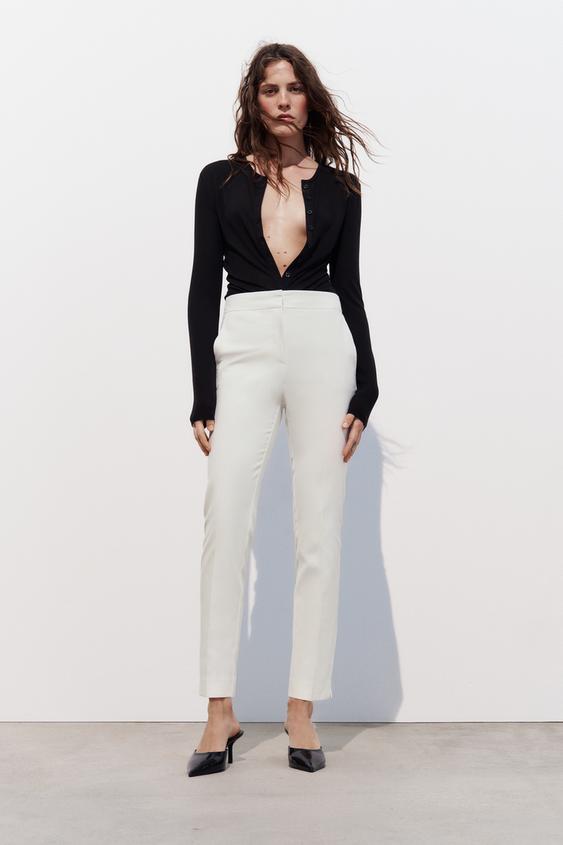 Las mejores ofertas en Pantalones blancos Zara para De mujer