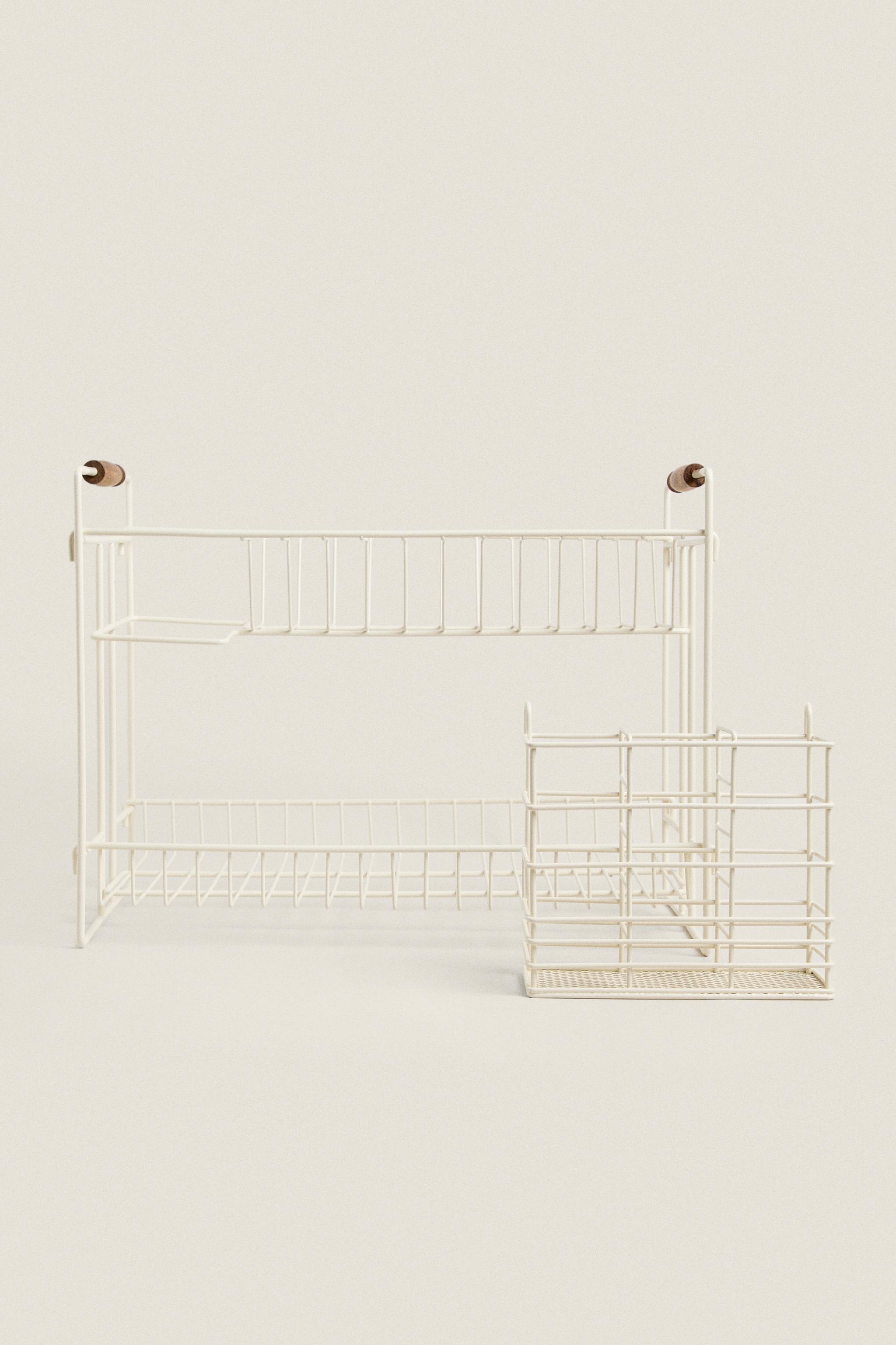 LACQUERED METAL DISH RACK - Cream | ZARA United States