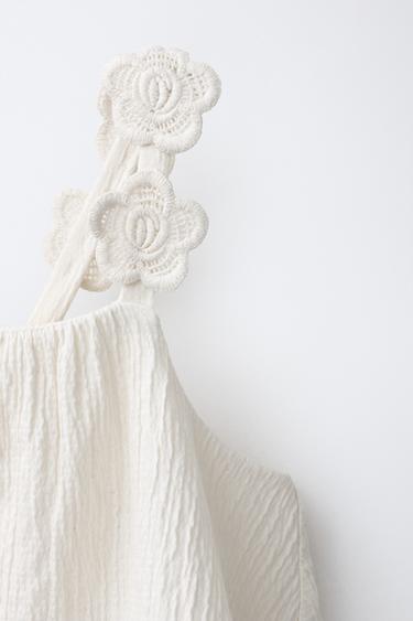 EMBROIDERED FLORAL DRESS - Ecru by Zara - Image 2