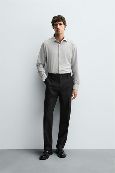 Zara 標準版襯衫 - 海藍色 / 白色